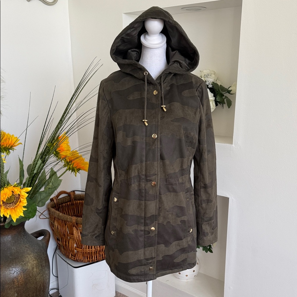 Kensie Camouflage Hooded Women's Jacket - Picture 2 of 11